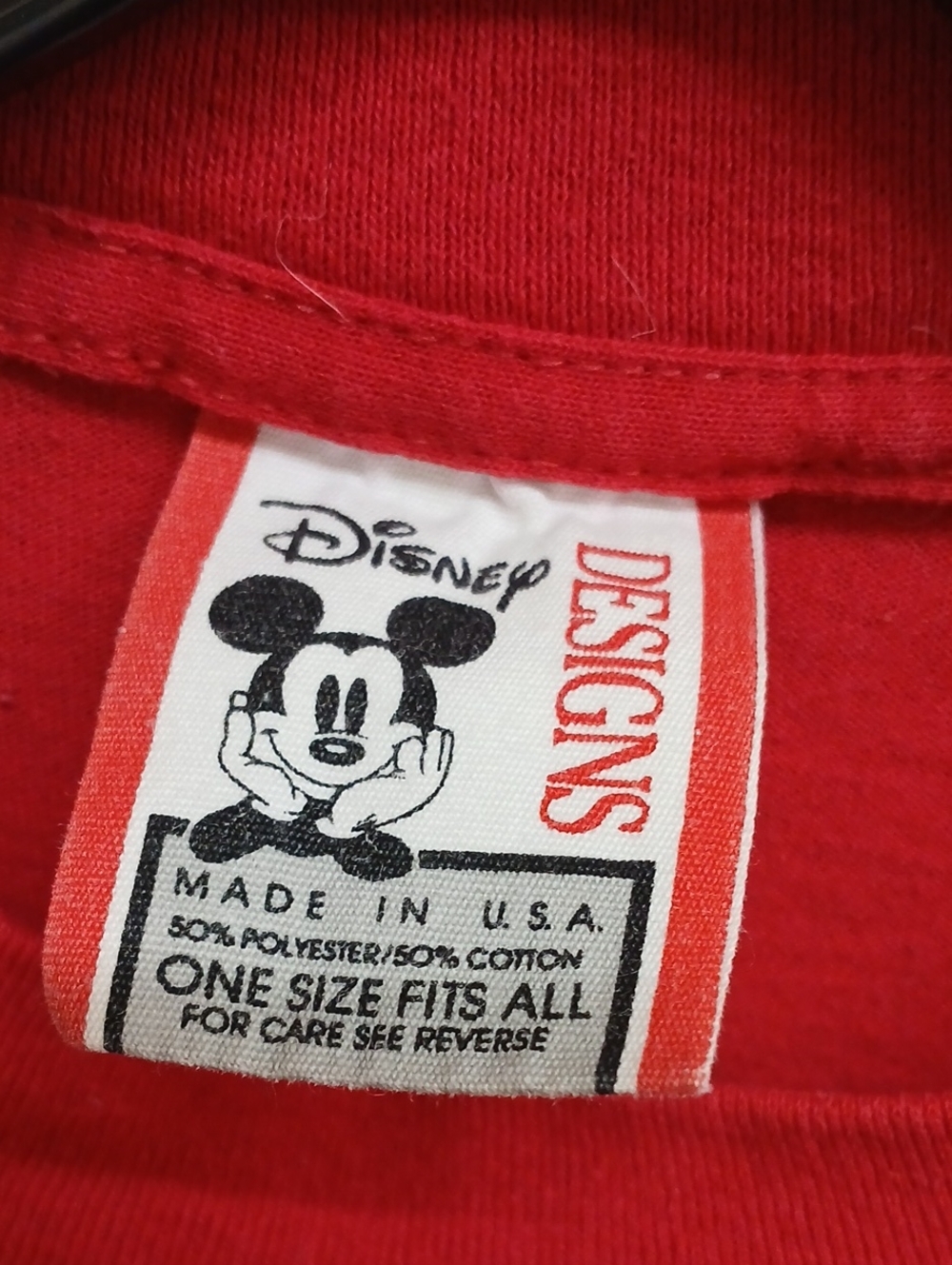 Disney Vintage Red Mickey Mouse Graphic Tee Oversized Unisex One Size Fits All - Picture 3 of 8